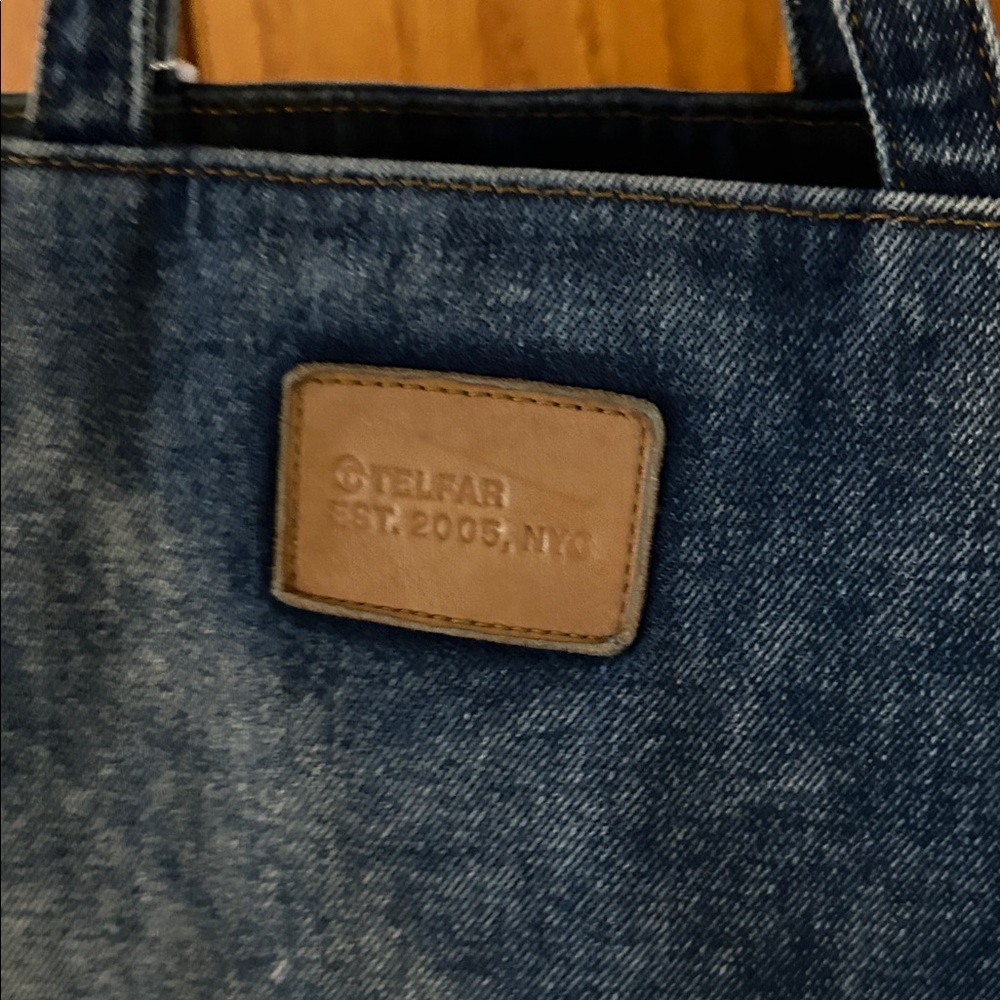 Large Telfar Denim Tote Bag- New With Tags, never used - Picture 4 of 6